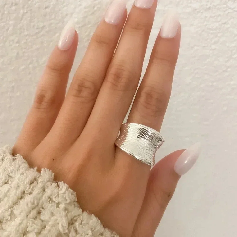 925 Sterling Silver Chunky Ring Thick Ring Silver Statement Ring Bold Ring